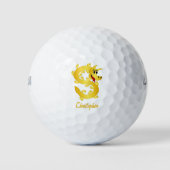 Goldenes Drachen-Design Golfball (Vorderseite)