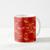 Goldenes Drachenmuster - Chinesisches Mondjahr 202 Kaffeetasse (VorderseiteRechts)