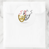 Goldenes Drama Runder Aufkleber (Tasche)