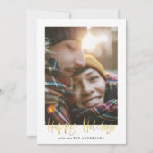 Goldenes Drehbuch Feiertage Grünes Foto Feiertagskarte (Vorderseite)