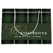 Goldenes Drehbuch kariert tartan rustikale Weihnac Große Geschenktüte (Vorderseite)