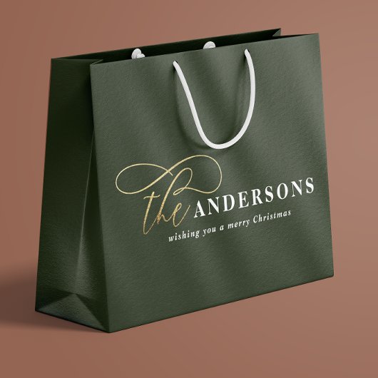 Goldenes Drehbuch Moderne minimale rustikale Weihn Große Geschenktüte