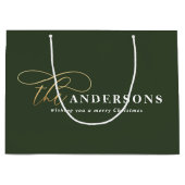 Goldenes Drehbuch Moderne minimale rustikale Weihn Große Geschenktüte (Vorderseite)