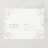 Goldenes Dreieck Glam Modern Save the Date Ankündigungspostkarte (Rückseite)