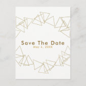 Goldenes Dreieck Glam Modern Save the Date Ankündigungspostkarte (Vorderseite)