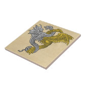 Goldenes Eagle und silberner Drache Fliese (Seite)