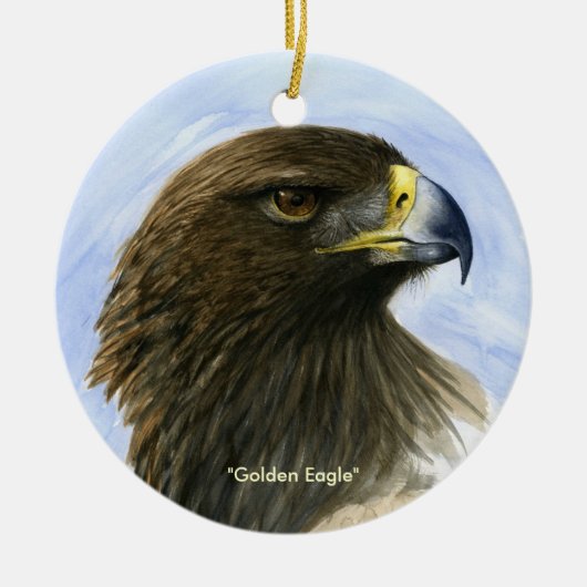 "Goldenes Eagle" Verzierung-Aquarell Malerei Keramikornament (Vorne)