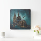 Goldenes Echo des Doms Quadratische Wanduhr (Zuhause)