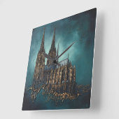 Goldenes Echo des Doms Quadratische Wanduhr (Winkel)
