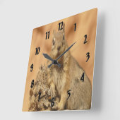 Goldenes Eichhörnchen Quadratische Wanduhr (Winkel)