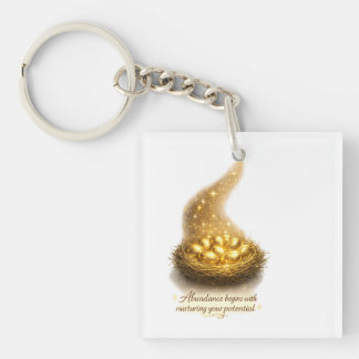 Goldenes Eier-Nest Inspirations-Schlüsselanhänger Schlüsselanhänger