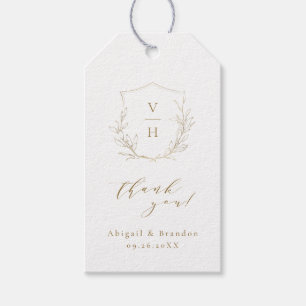 Goldenes einfaches botanisches Wappen-Monogramm Ho Geschenkanhänger