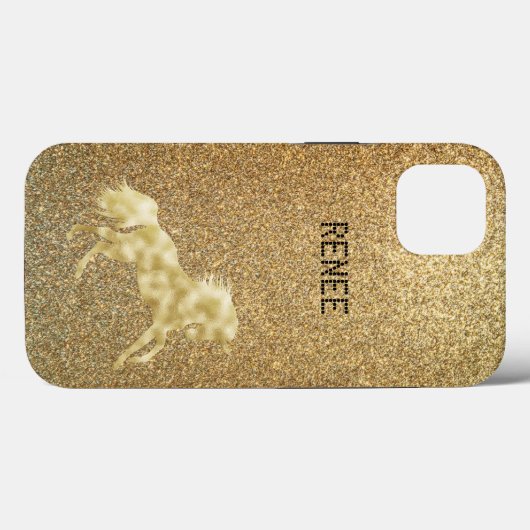 Goldenes Einhorn Case-Mate iPhone Hülle (Rückseite (Horizontal))