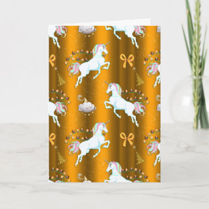 Goldenes Einhorn Weihnachten Karte