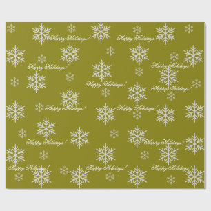 Goldenes Einwickelpapier Frohe Feiertage Schneeflo Geschenkpapier