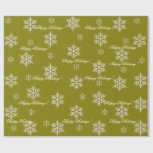 Goldenes Einwickelpapier Frohe Feiertage Schneeflo