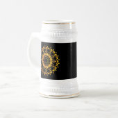 Goldenes einzigartiges Mandala-Design-95747 Bierglas (Vorderseite Links)