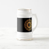 Goldenes einzigartiges Mandala-Design-95747 Bierglas (VorderseiteRechts)