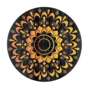 Goldenes einzigartiges Mandala-Design-95747 Schneidebrett