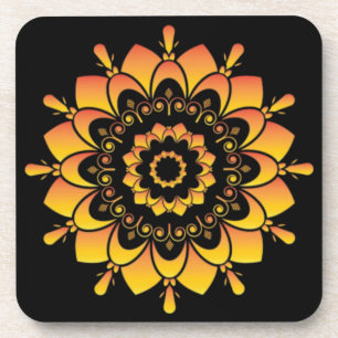 Goldenes einzigartiges Mandala-Design-95748 Getränkeuntersetzer