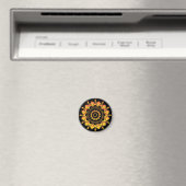 Goldenes einzigartiges Mandala-Design-95748 Magnet (In Situ (Geschirrspüler))