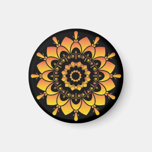 Goldenes einzigartiges Mandala-Design-95748 Magnet (Vorne)
