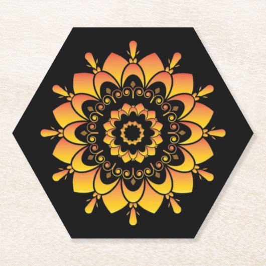 Goldenes einzigartiges Mandala-Design-95748 Untersetzer (Vorderseite)