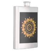 Goldenes einzigartiges Mandala-Design Flachmann (Rechts)