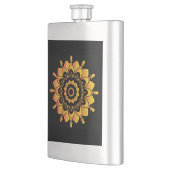 Goldenes einzigartiges Mandala-Design Flachmann (Links)
