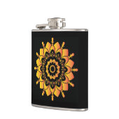 Goldenes einzigartiges Mandala-Design Flachmann (Links)