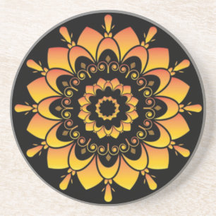 Goldenes einzigartiges Mandala-Design Getränkeuntersetzer