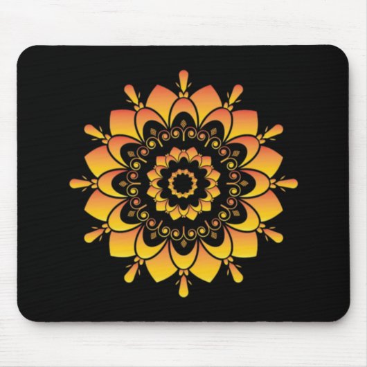 Goldenes einzigartiges Mandala-Design Mousepad (Vorne)