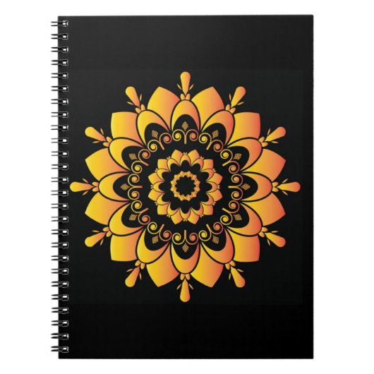 Goldenes einzigartiges Mandala-Design Notizblock (Vorderseite)