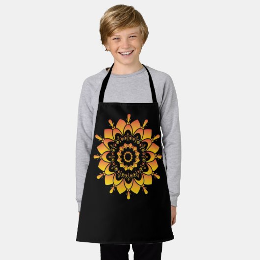 Goldenes einzigartiges Mandala-Design Schürze (Getragen)