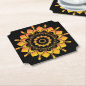 Goldenes einzigartiges Mandala-Design Untersetzer (angewinkelt)