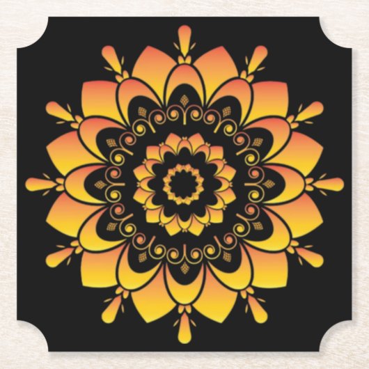 Goldenes einzigartiges Mandala-Design Untersetzer (Vorderseite)