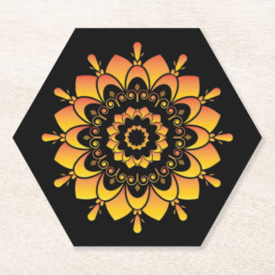 Goldenes einzigartiges Mandala-Design Untersetzer