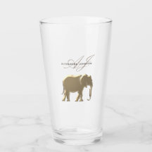 Goldenes Elefanten-Monogramm personalisiert