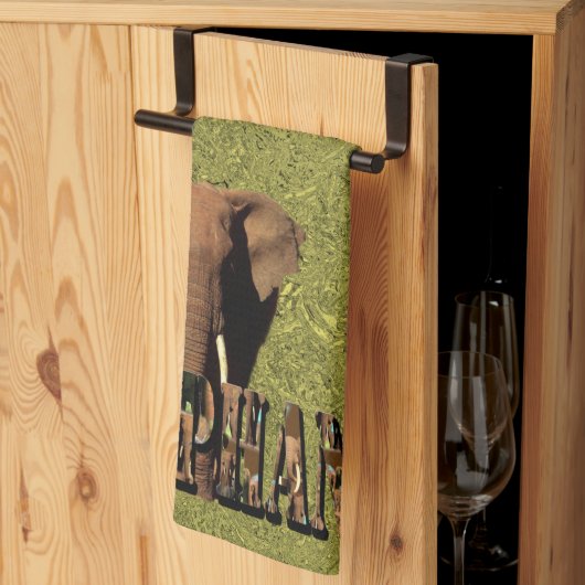 goldenes Elefantendesign, Geschirrtuch (Drittel gefaltet)