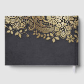 Goldenes, elegantes Hochzeitsgast-Gästebuch Gästebuch (Rückseite)