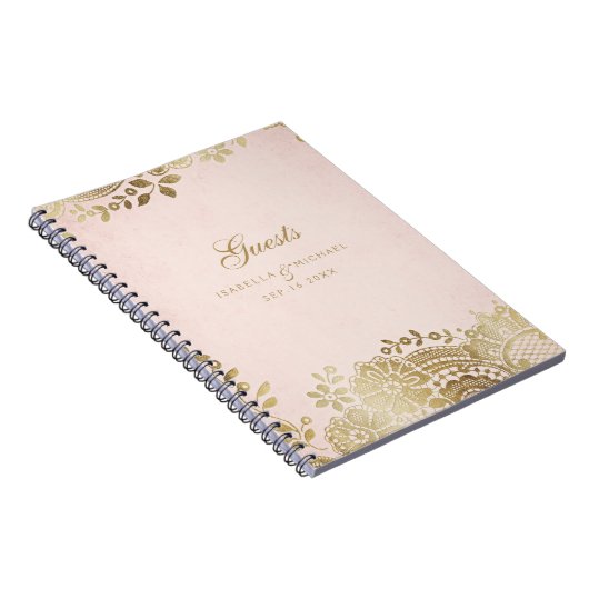 Goldenes, elegantes Hochzeitsgast-Gästebuch Notizblock (Rechte Seite)