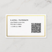 Goldenes elegantes Monogramm mit Qr-Code Visitenkarte (Rückseite)