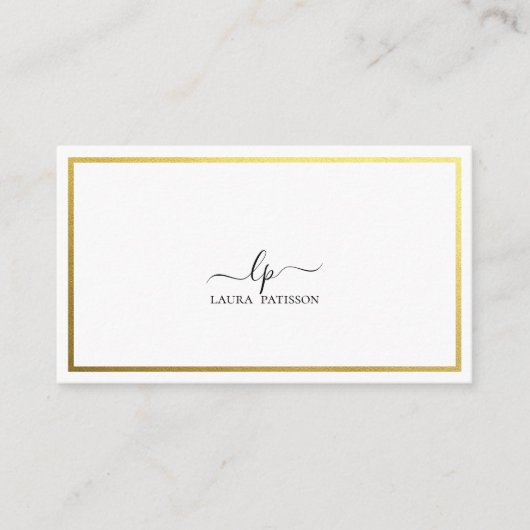 Goldenes elegantes Monogramm mit Qr-Code Visitenkarte (Vorderseite)