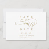 Goldenes, elegantes Romantik-Drehbuch Save the Dat Date (Vorderseite)