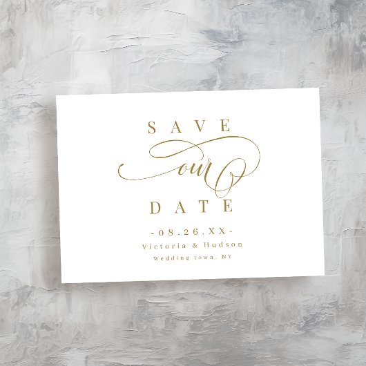 Goldenes, elegantes Romantik-Drehbuch Save the Dat Date