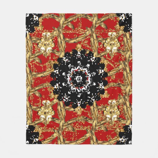 Goldenes Element auf rotem Hintergrund. Vintage Il Fleecedecke (Vorderseite)