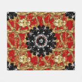 Goldenes Element auf rotem Hintergrund. Vintage Il Fleecedecke (Vorderseite (Horizontal))