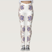 goldenes Element des Blumendamastes Leggings (Vorderseite)