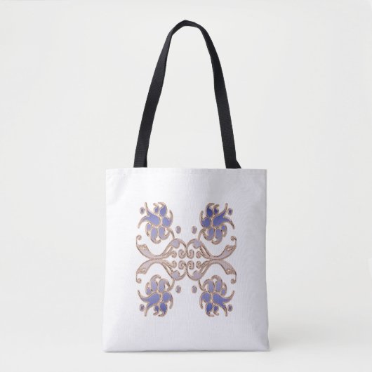 goldenes Element des Blumendamastes Tasche (Vorderseite)