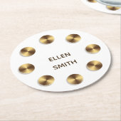 Goldenes Element. Name Runder Pappuntersetzer (Angewinkelt)